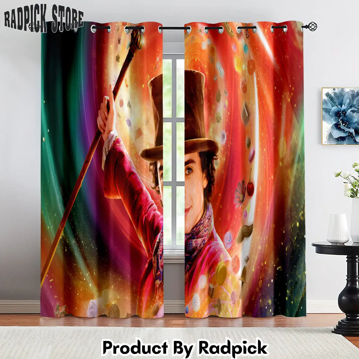 Radpick wonka curtains drapes for window treatment set 3 rp8525